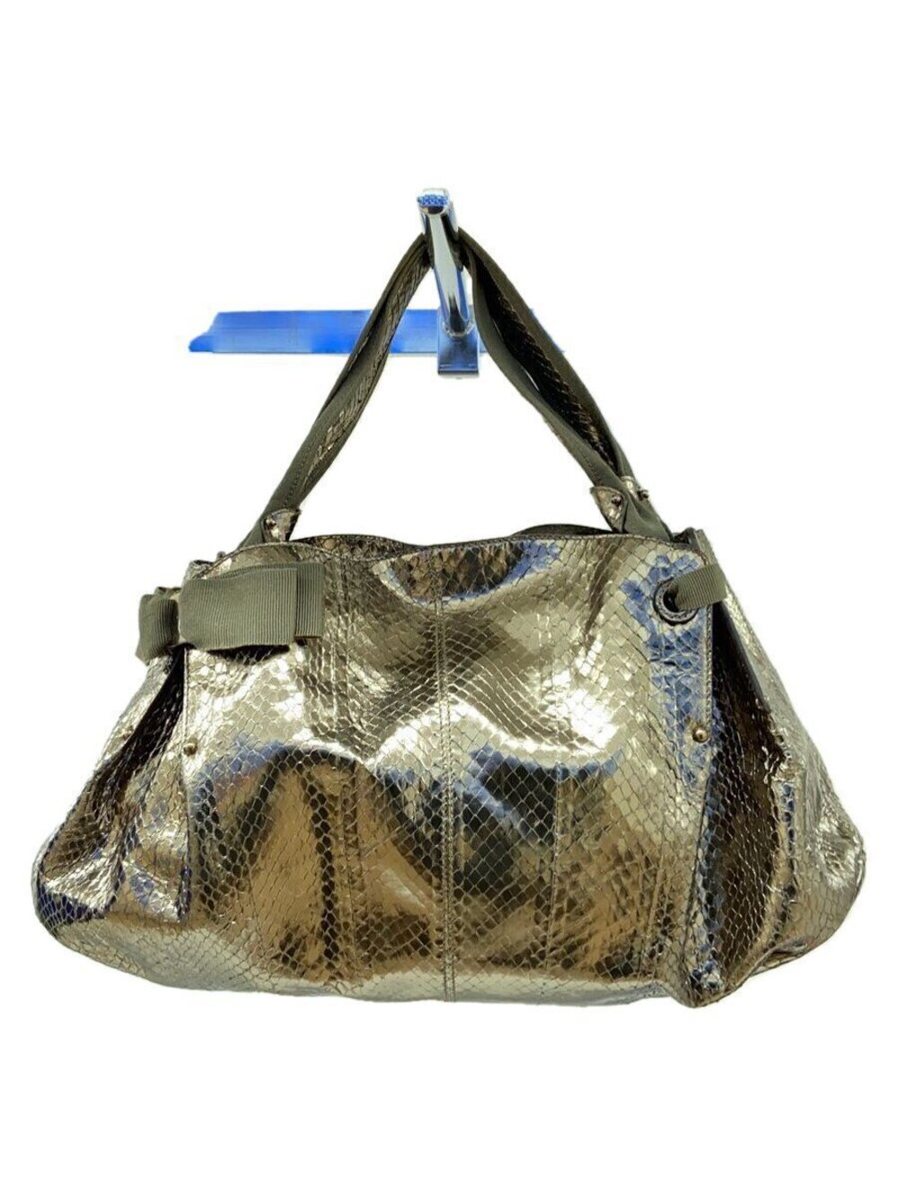 Salvatore Ferragamo Handbag Leather Gold All over